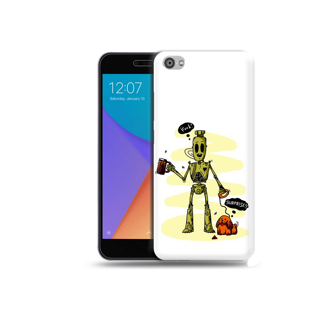 

Чехол MyPads Tocco для Xiaomi Redmi Note 5A прикольный робот (PT75665.324.557), Прозрачный, Tocco