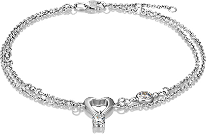 

Браслет из серебра с фианитом р.  PLATINA jewelry 05-0619-00-401-0200-69, 05-0619-00-401-0200-69