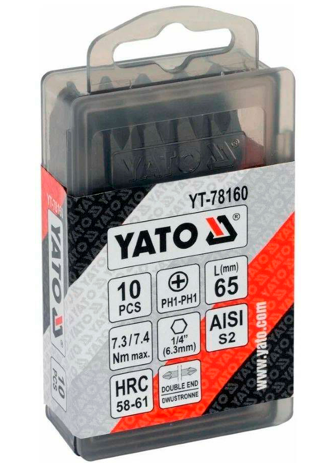 

YATO YT-78160 Набор бит PH1-PH1, 65 мм, 10шт 1шт