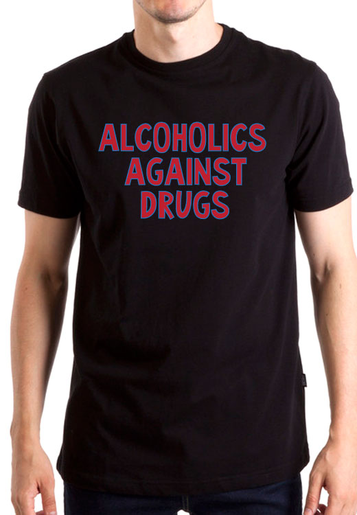 

Футболка унисекс NoBrand Alcogolic Against Drugs черная XL, Черный, Alcogolic Against Drugs