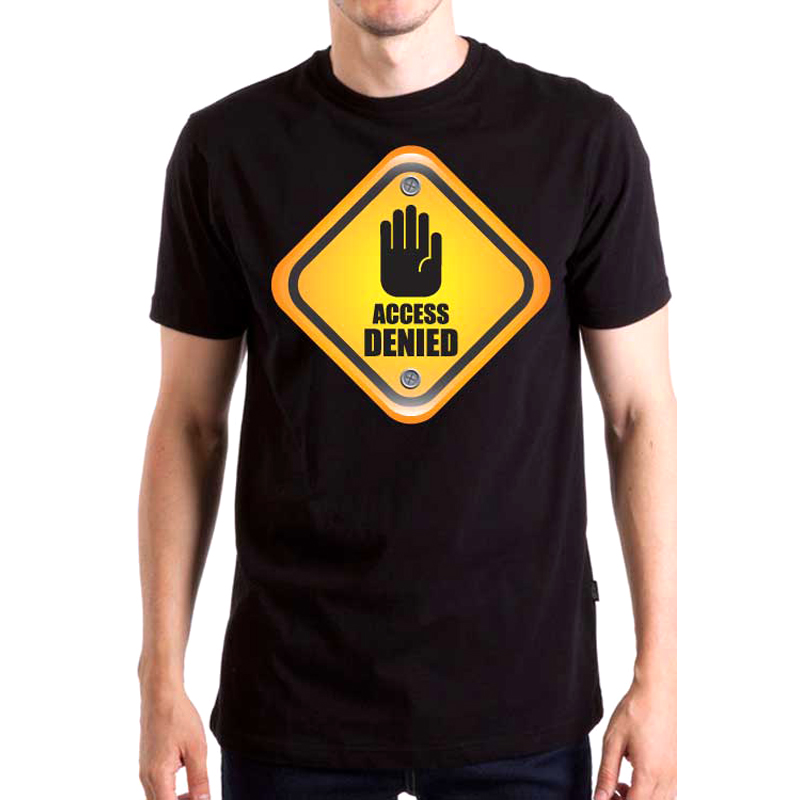 

Футболка унисекс NoBrand Access Dinied черная XL, Черный, Access Dinied