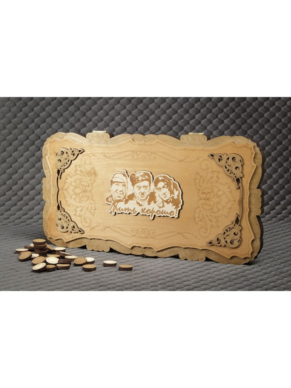 Нарды деревянные большие подарочные NARDABAR ручной работы 50х50