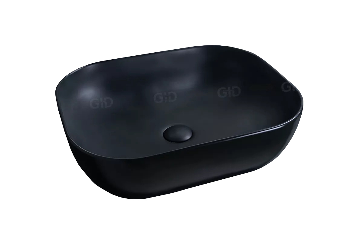 фото Накладная раковина для ванной gid bm1302, черная матовая