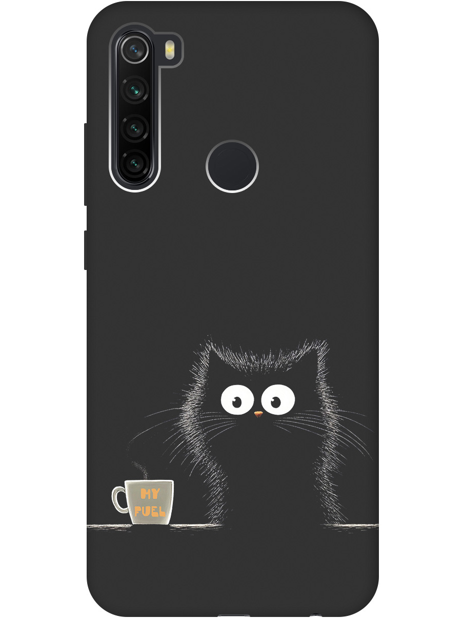 

Силиконовый чехол на Xiaomi Redmi Note 8T с принтом "Котик и кофе" матовый черный, Черный;белый;коричневый, 722349012