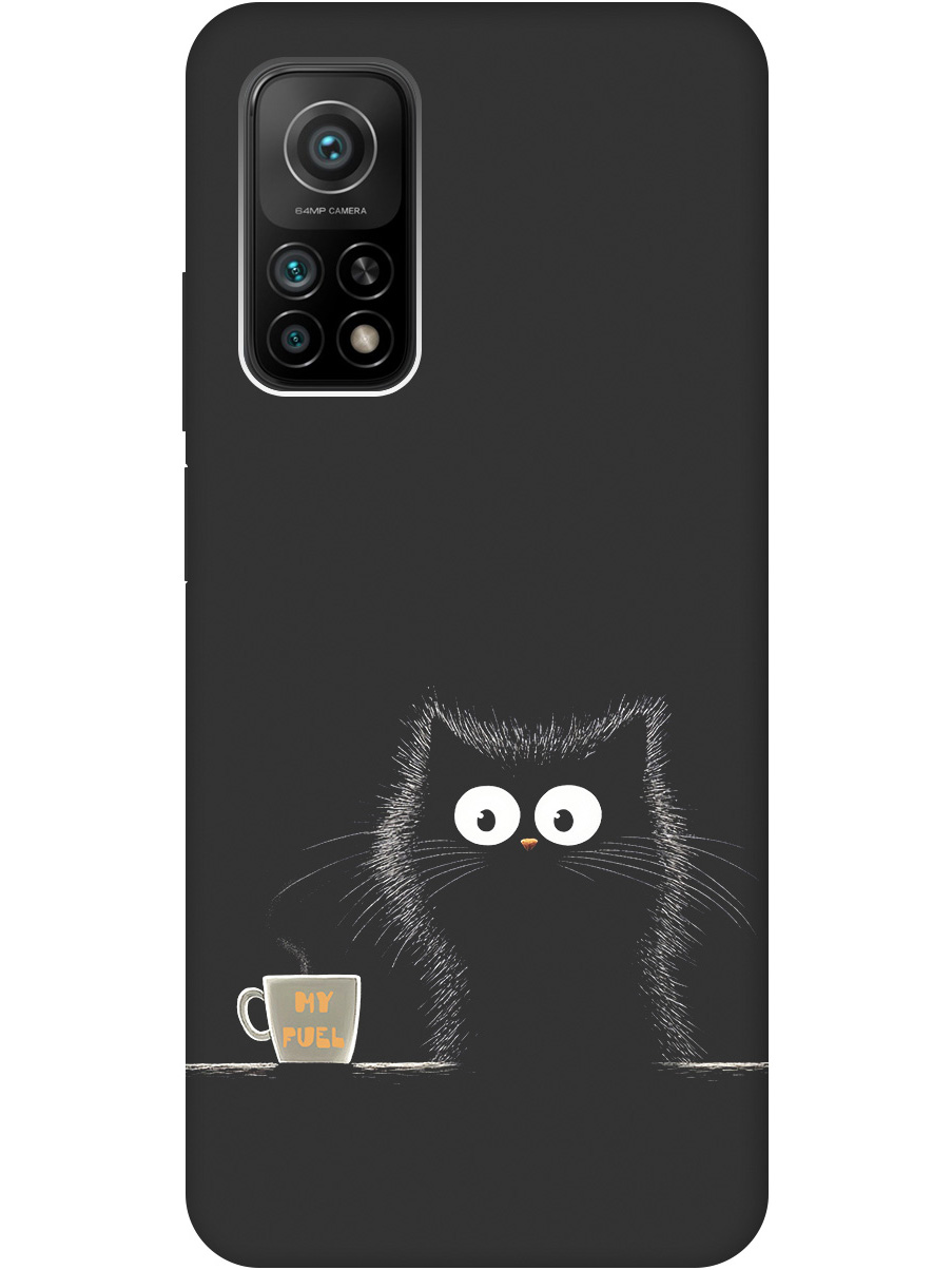 

Силиконовый чехол на Xiaomi Mi 10T/10T Pro с принтом "Котик и кофе" матовый черный, Черный;белый;коричневый, 724124312