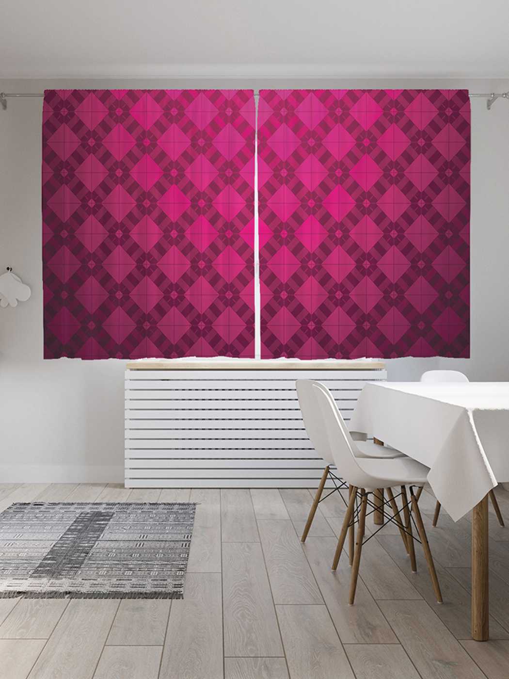 

Классические шторы JoyArty "Ромбовые сны", серия Oxford DeLux, 2 полотна 145x180 см, Ромбовые сны