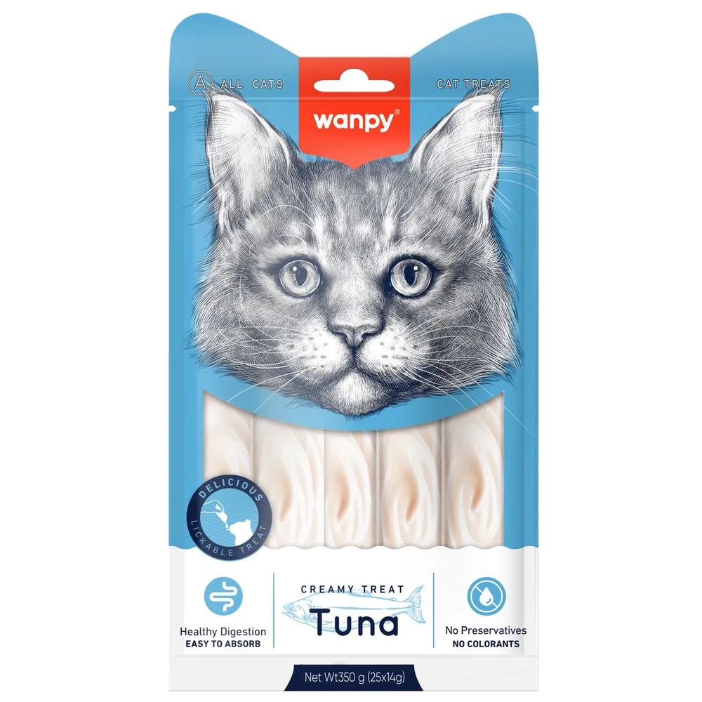 

Wanpy Cat Лакомство для кошек нежное пюре из тунца 25 шт х14 г