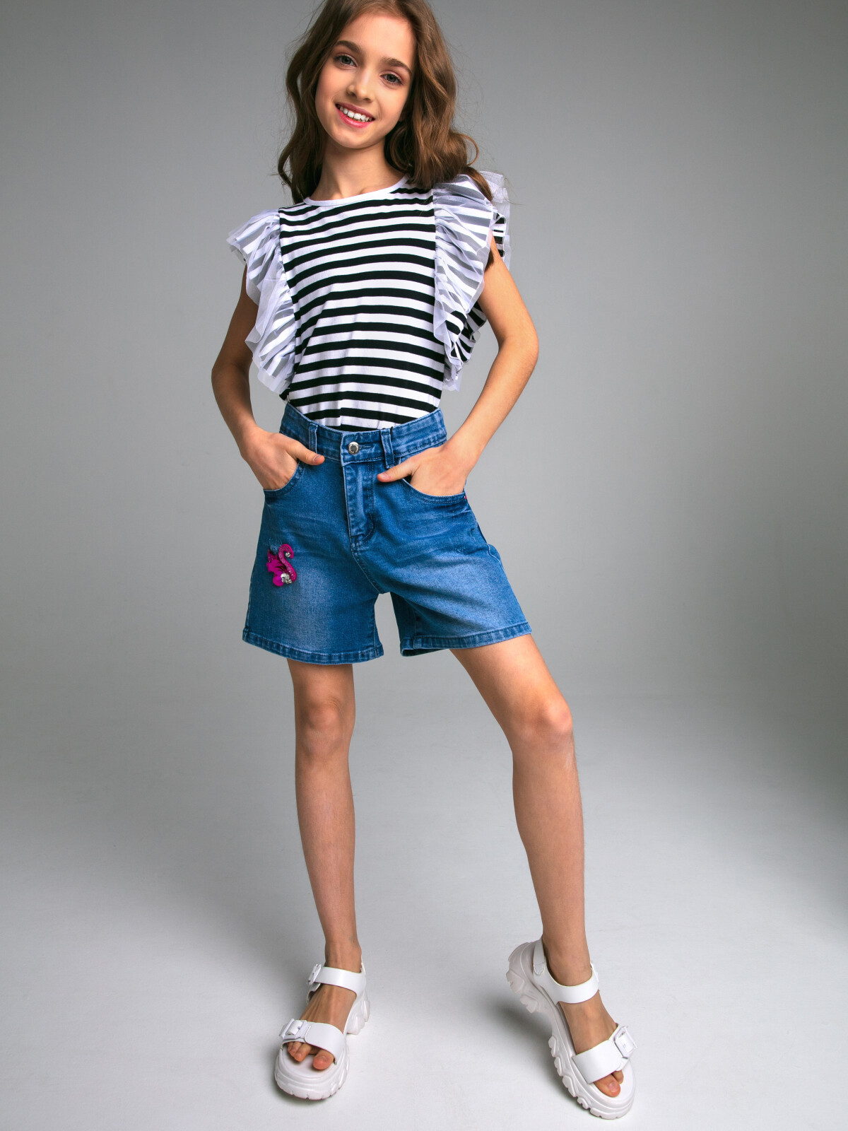 

Шорты детские PlayToday Tween 12321225, черный, разноцветный, 170, Синий, 12321225