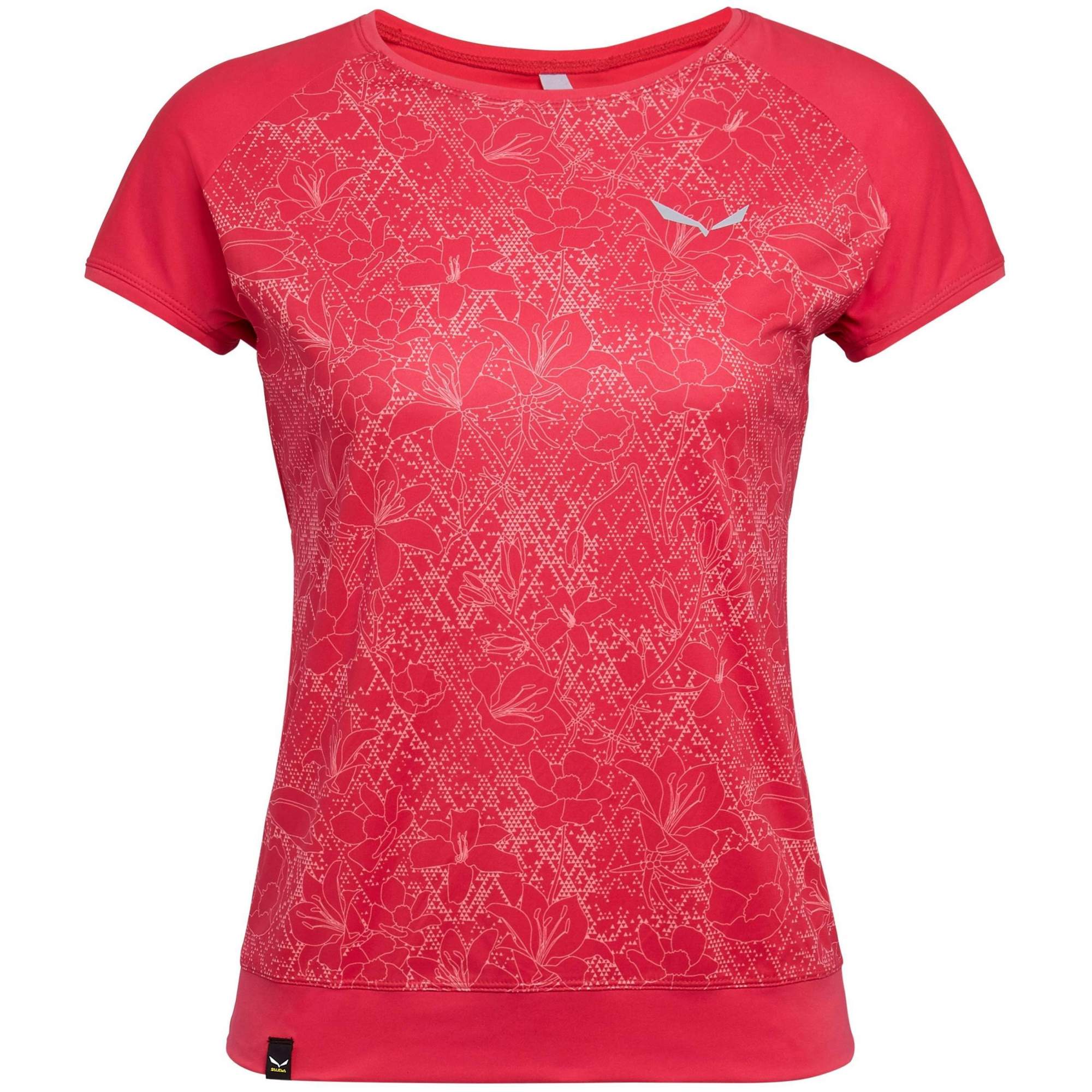 фото Футболка salewa pedroc print dry w s/s tee, rose red, 44 eu