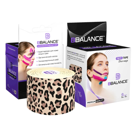 

Кинезио-тейп BBalance, Face Pack, 5 см, леопард