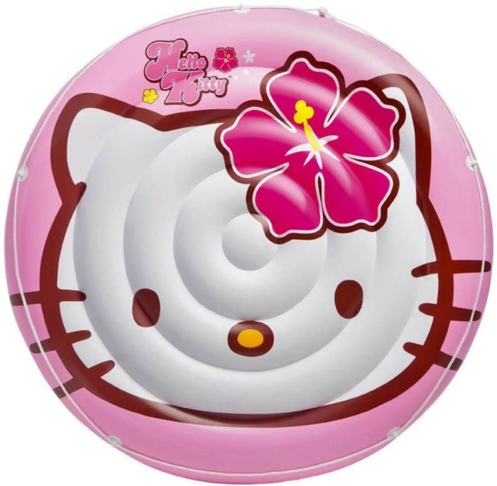 фото Надувной матрас-плот intex маленький остров hello kitty, 137 см, от 3 лет bestway