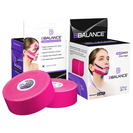 

Кинезио-тейп BBalance, Face Pack, 2,5 см, розовый