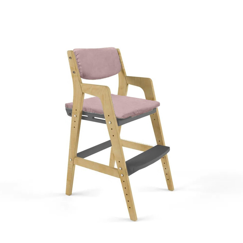 Детский растущий стул Вуди с подушками цвет Комбо-Серый/Розовый PVD0139 стул 515х405х780 мм серая рогожка на хроме сиденье квадратное модуль эмин