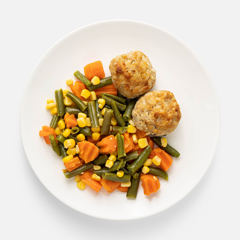

Тефтели Сытно вкусно мясные с рисом и овощами 250 г