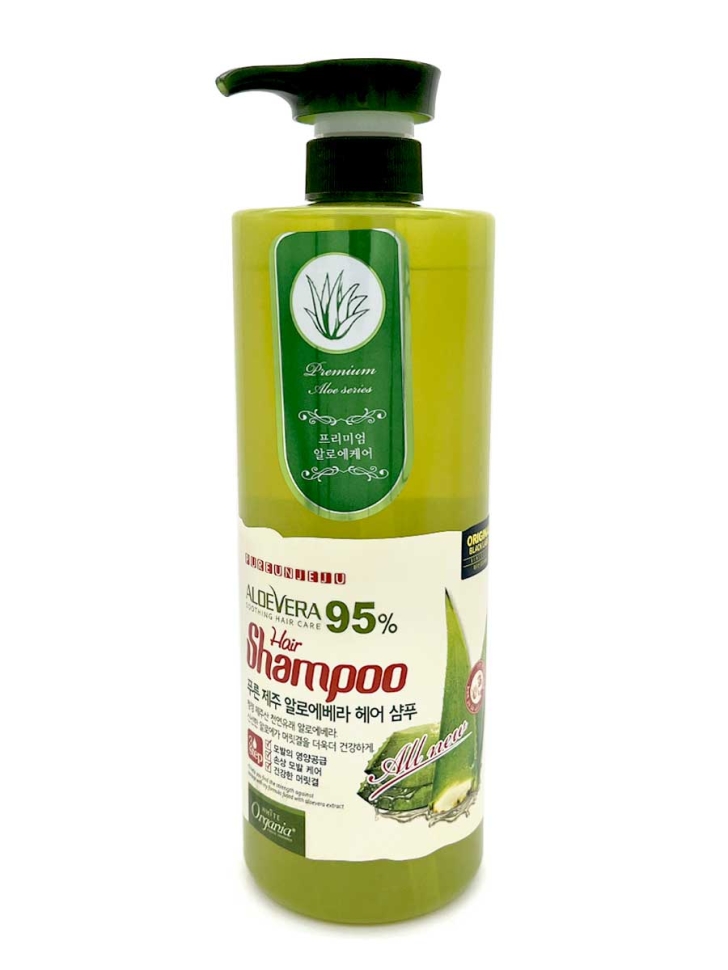 фото Шампунь с алоэ 95% и витаминами white organia good natural aloe vera shampoo, 1000 мл