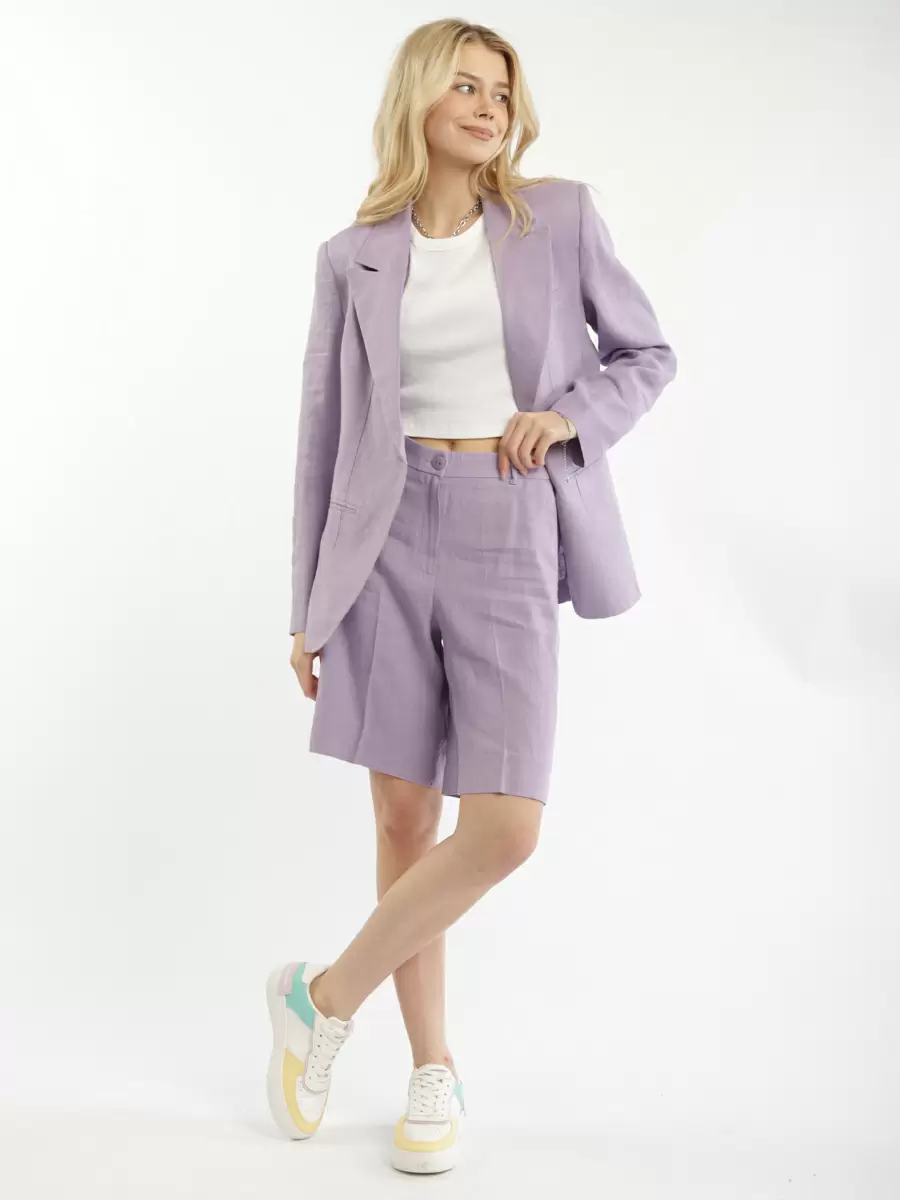 Шорты трикотажные женские EQmoda SQ74934 фиолетовые 38