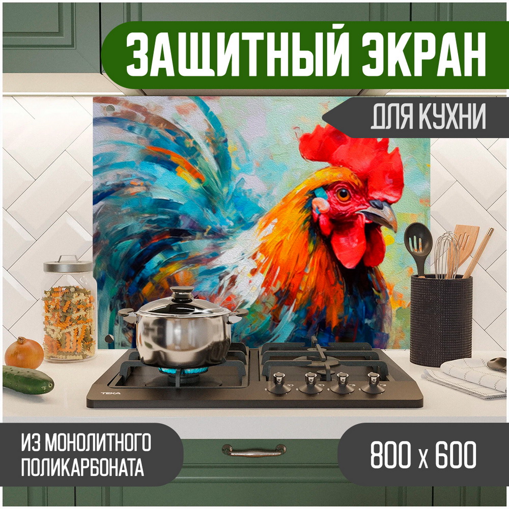 

Защитный экран для кухни Teslaplast Курица с УФ-печатью 800-017, Голубой, ЗЭ-Животные-800-017