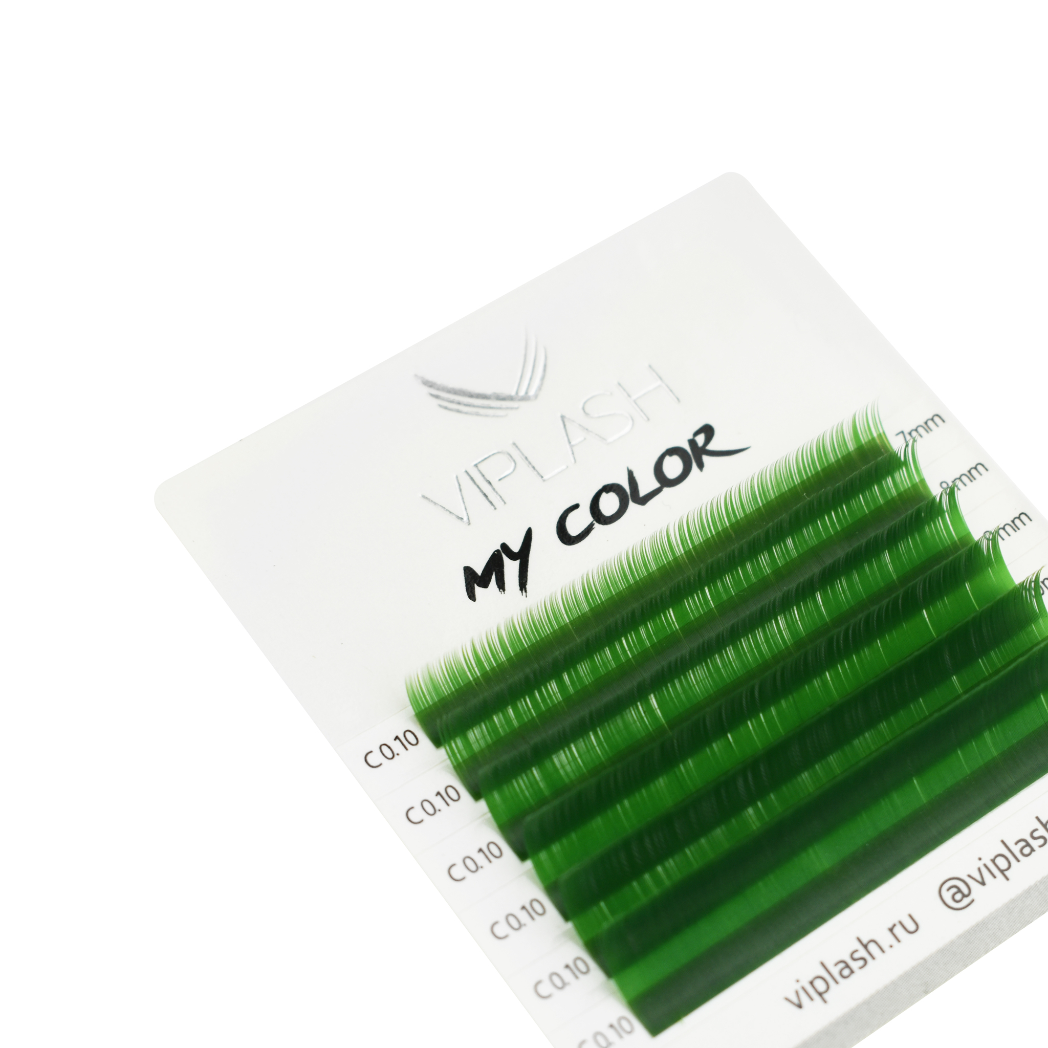 

Ресницы зеленые My color MINI C 0.10 микс 7-12 мм 6 линий