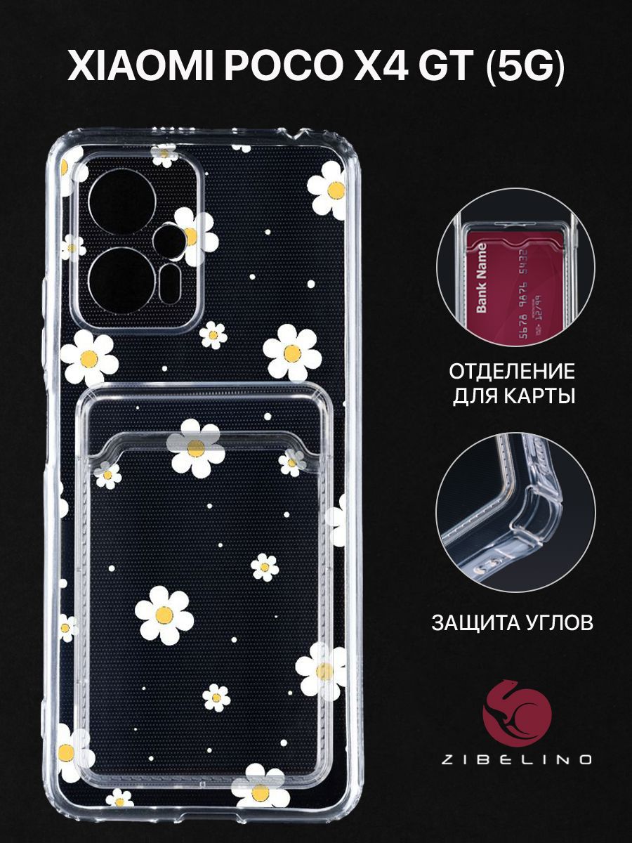 

Чехол для Poco X4 GT (5G) с рисунком, с картхолдером, с защитой камеры, прозрачный, ZSCH-XIA-X4-GT-5G