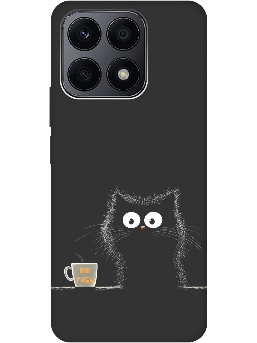 

Силиконовый чехол на Honor X8a с принтом "Котик и кофе" матовый черный, Черный;белый;коричневый, 768741612
