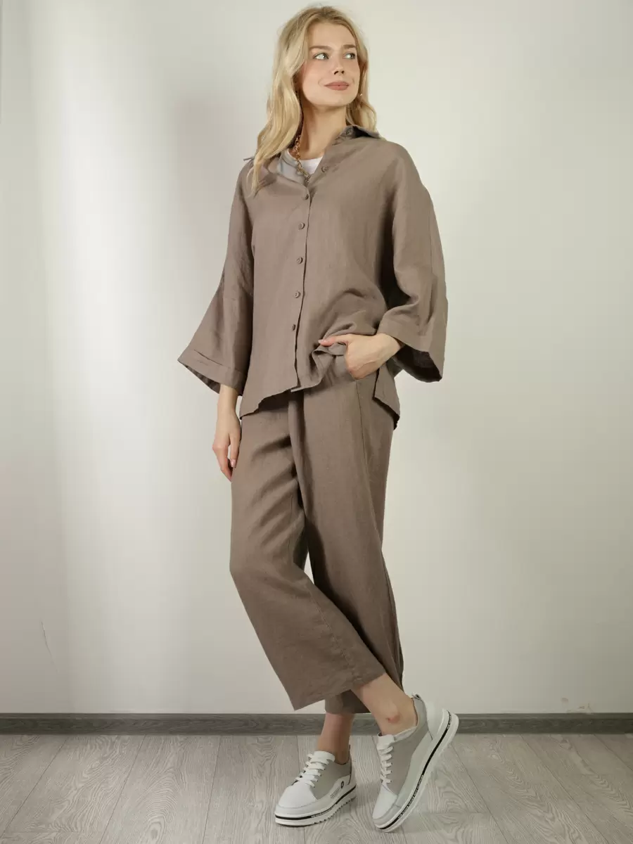 

Брюки женские EQmoda SQ74931 коричневые 42, Коричневый, SQ74931