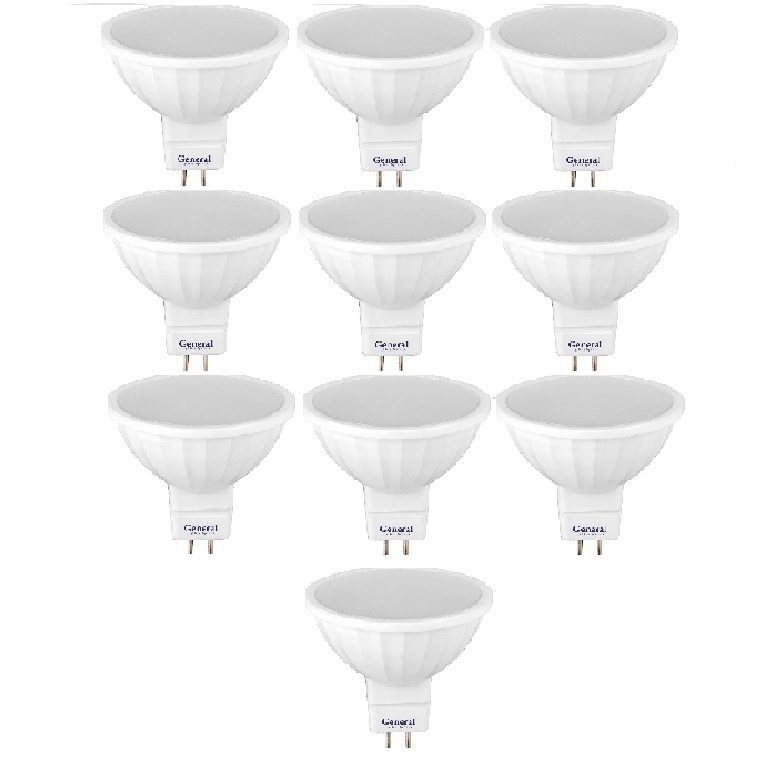 Энергосберегающие лампы Лампочка General GLDEN-MR16-12-230-GU5.3-3000 10шт