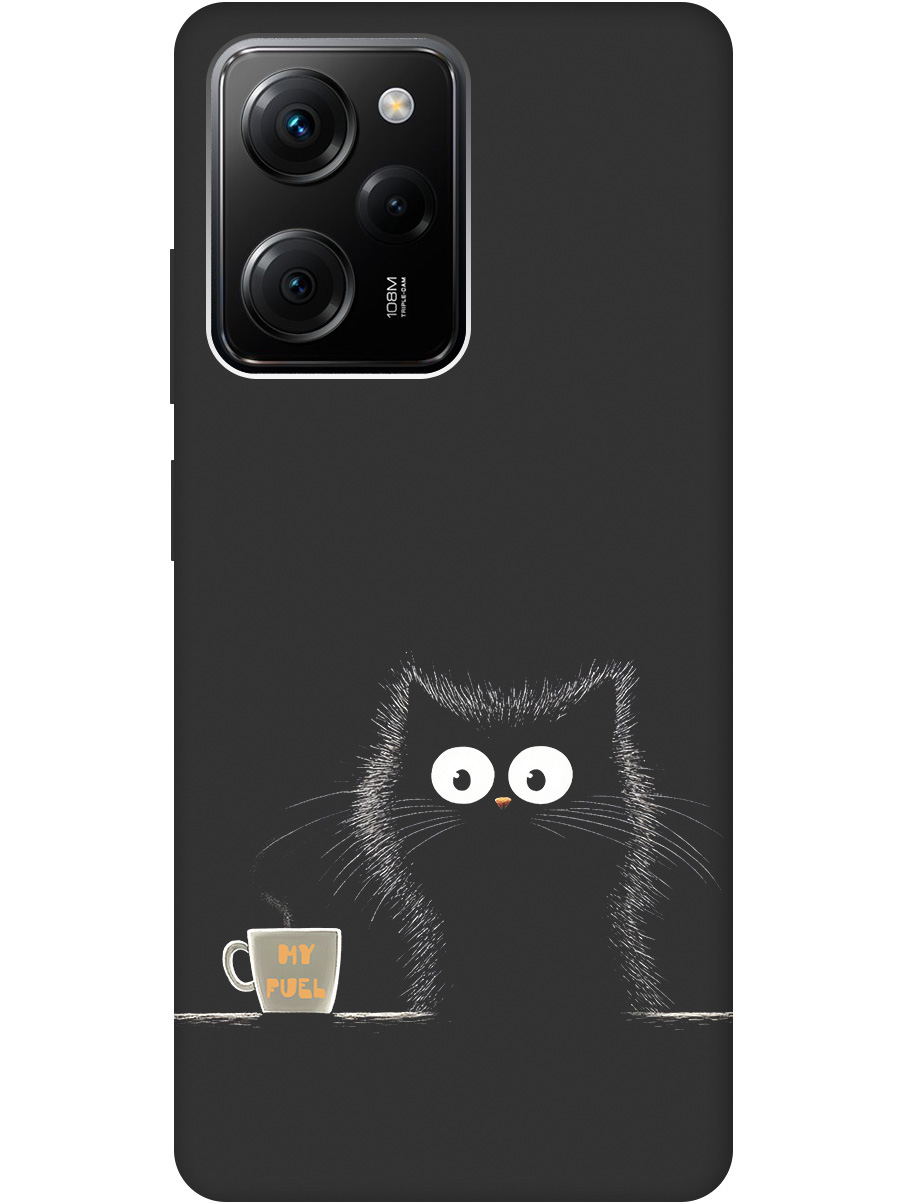 

Силиконовый чехол на Xiaomi Poco X5 Pro 5G с принтом "Котик и кофе" матовый черный, Черный;белый;коричневый, 767959712