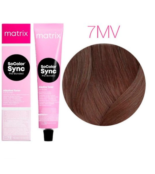 Краска для волос Matrix SoColor Sync Pre-Bonded тонирующая без аммиака 7MV (7.82) matrix clear краситель для волос тон в тон прозрачный socolor sync 90 мл