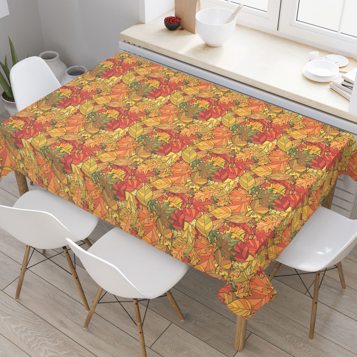 

Скатерть прямоугольная на кухонный стол JoyArty "Волшебная осень" из оксфорда, 180x145 см, Красный, Волшебная осень