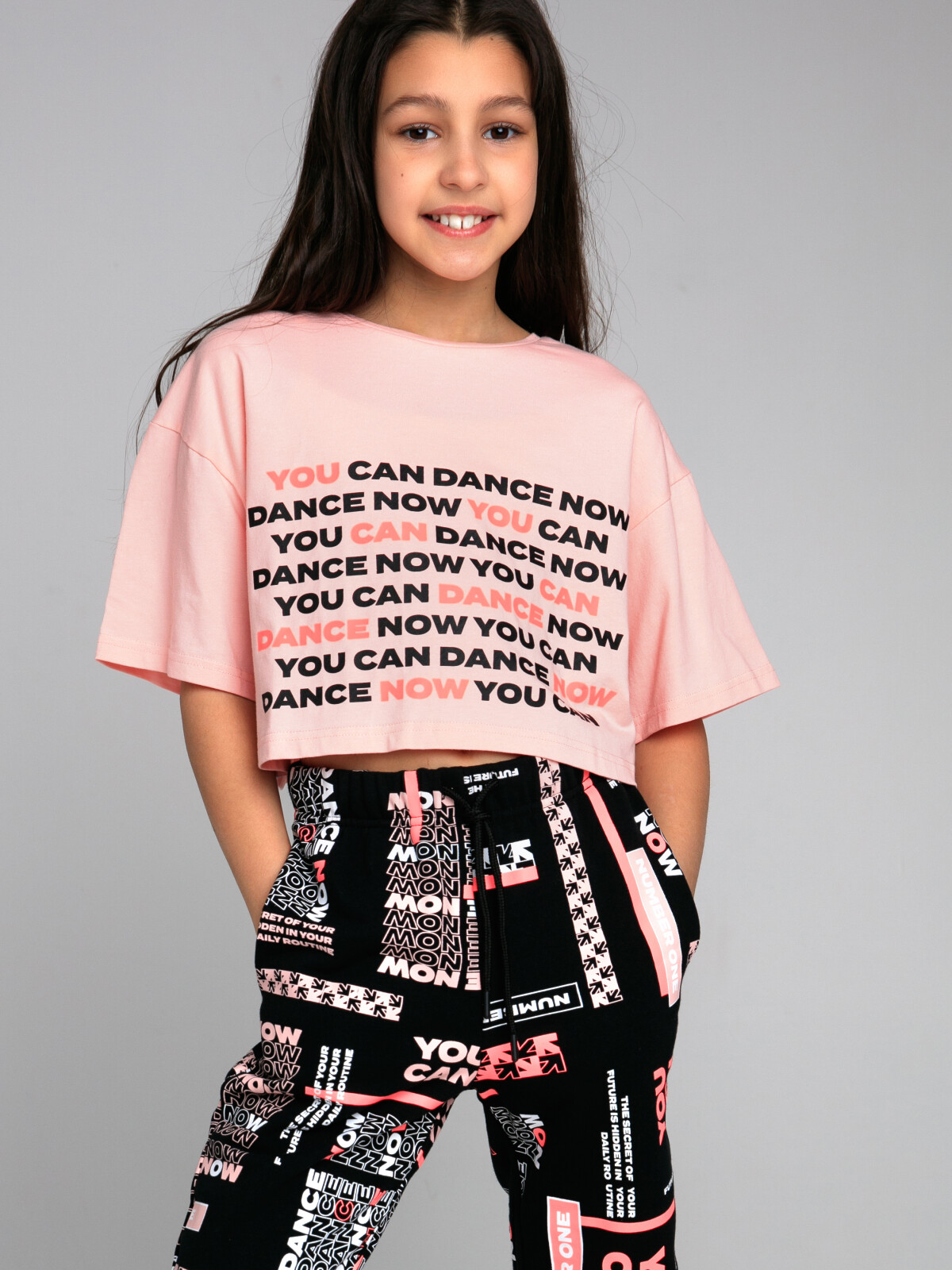 

Футболка детская PlayToday Tween 12321057, светло-розовый, черный, 152, 12321057