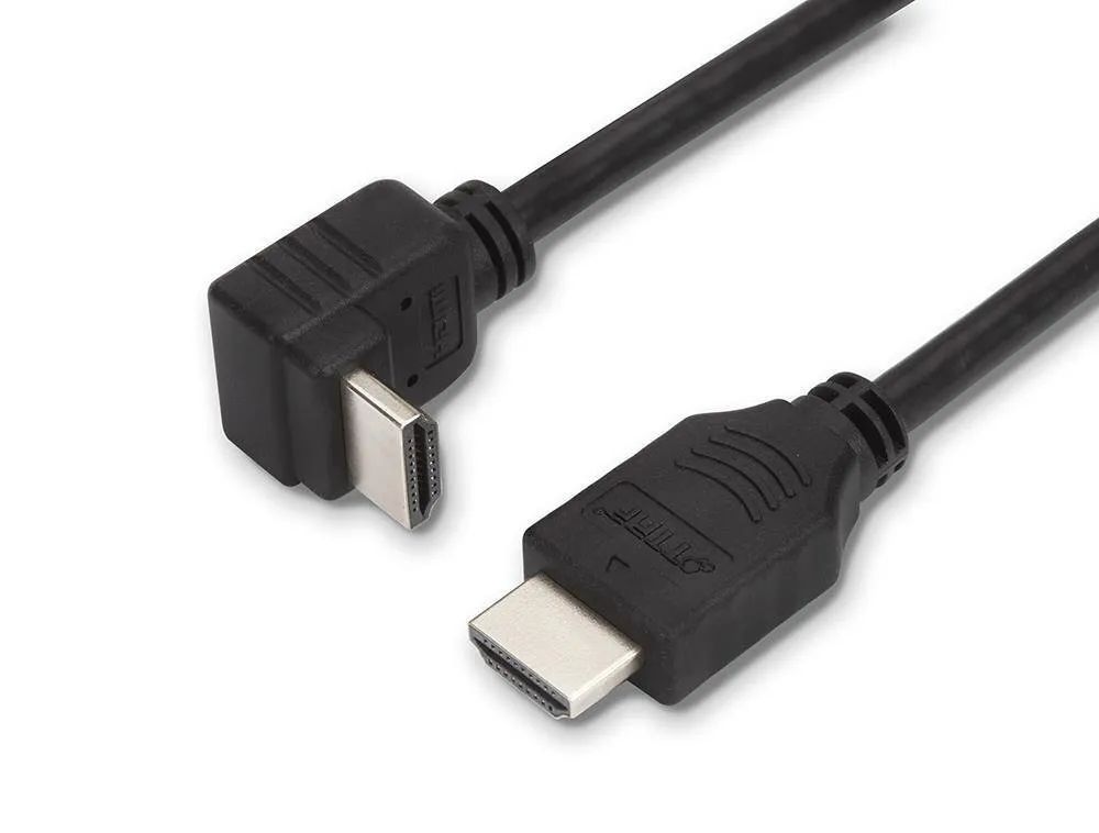 Кабель HDMI - HDMI угловой/v1.4 /1.8 м Кабель HDMI - HDMI угловой, v1.4 для телевизора монитора компьютера проектора игровой консоли, 1.8 м черный