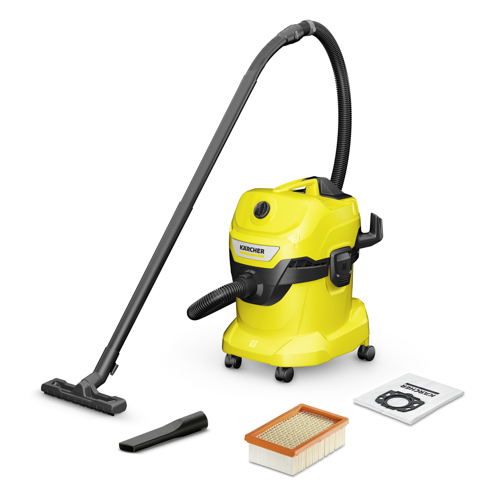 Пылесос Karcher WD 4 V-20/4/35 Yellow пылесос karcher wd 2 plus v 12 4 18 1000 вт 12 л