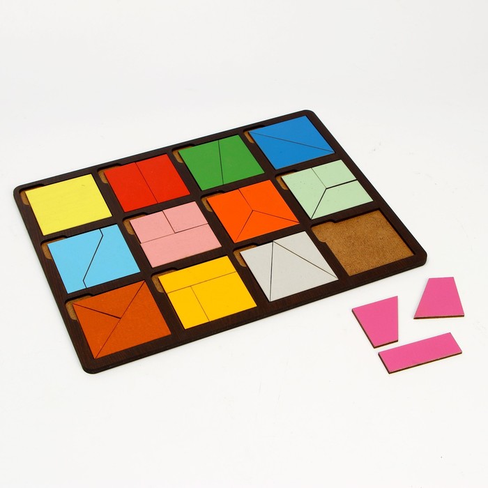 Развивающая доска «Сложи квадрат» 1 уровень сложности raduga kids головоломка сложи квадрат б п никитин уровень 1