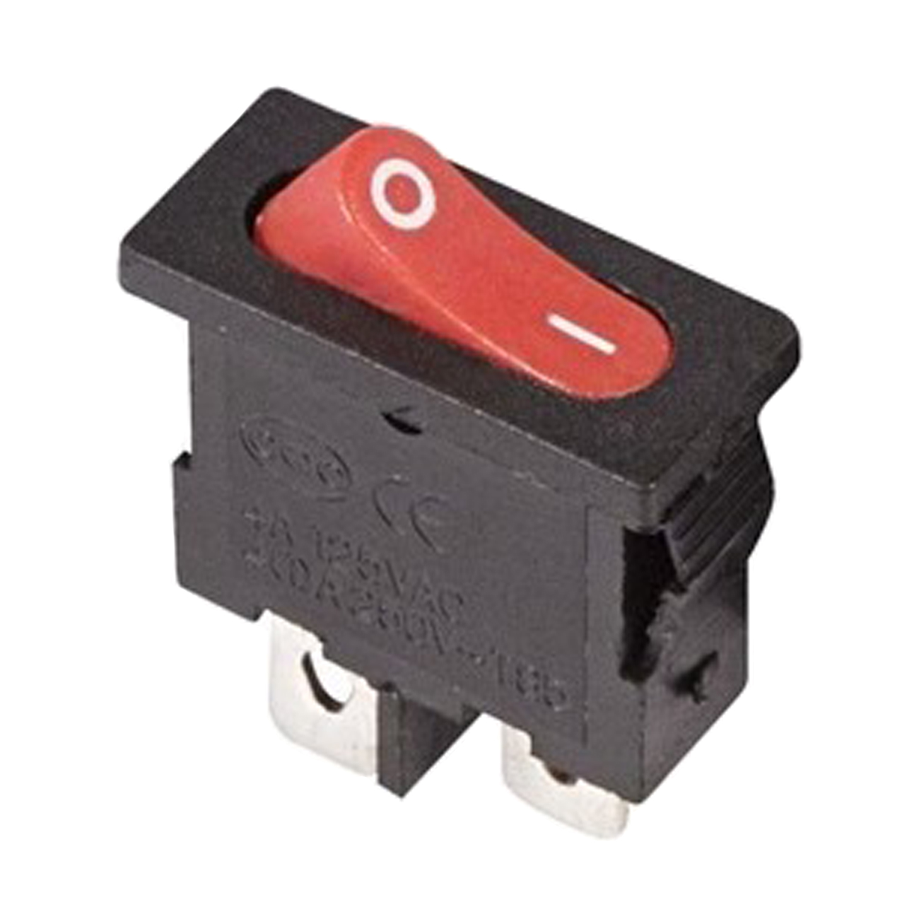 фото Выключатель клавишный rexant mini on-off красный 36-2051