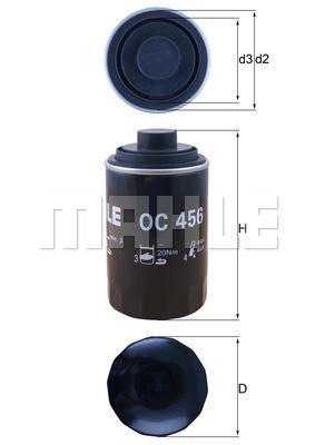 

Фильтр масляный двигателя KNECHT OC456, OC456