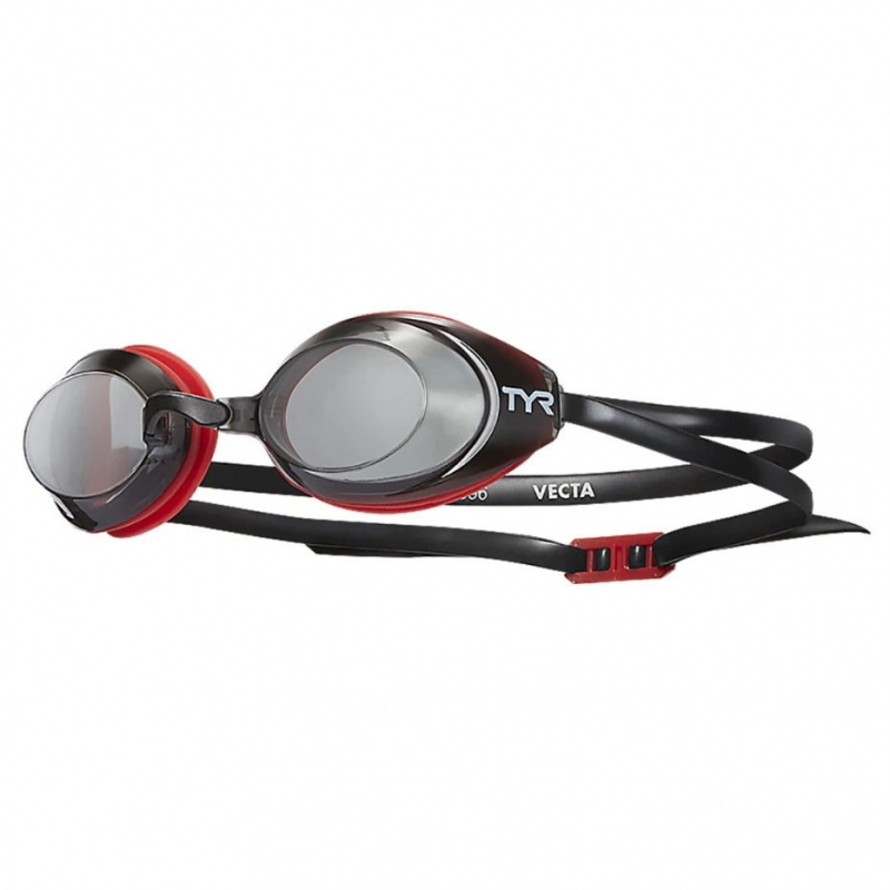 Очки для плавания  TYR Vecta Racing, арт.LGVEC-055, ДЫМЧАТЫЕ линзы, красная опр.