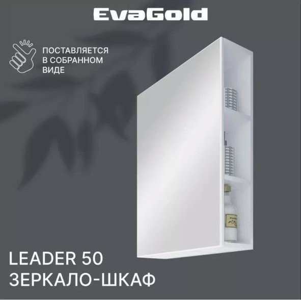 Шкаф зеркало для ванной EvaGold Leader50 Белый