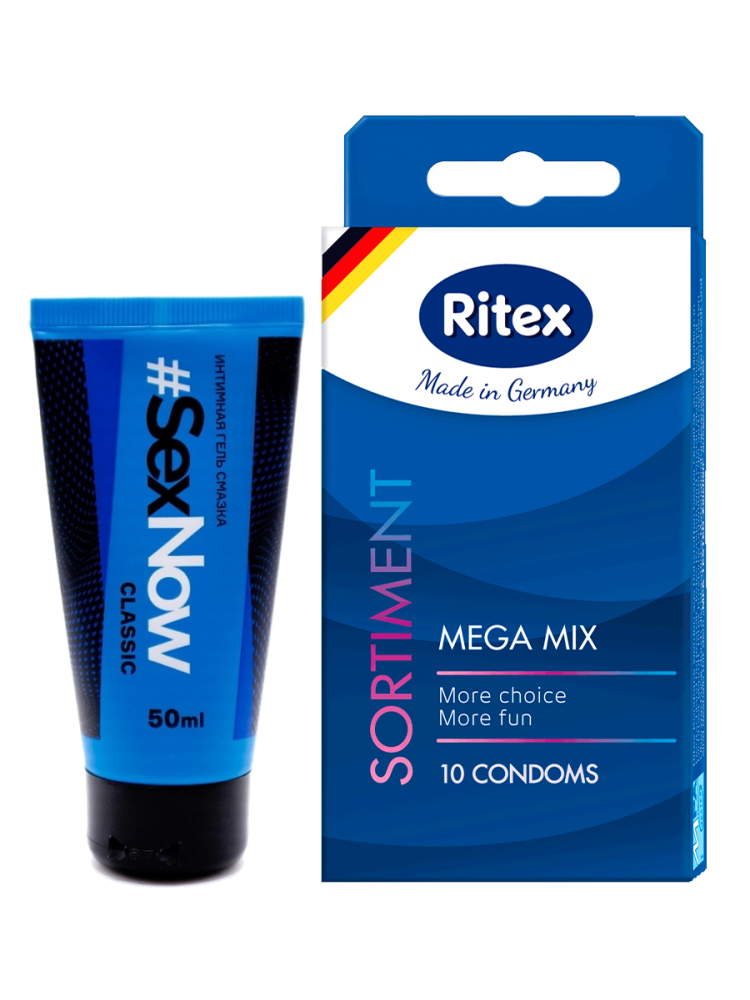 фото Набор презервативы ritex sortiment mega mix 10 шт. и гель смазка sexnow classic 50 мл