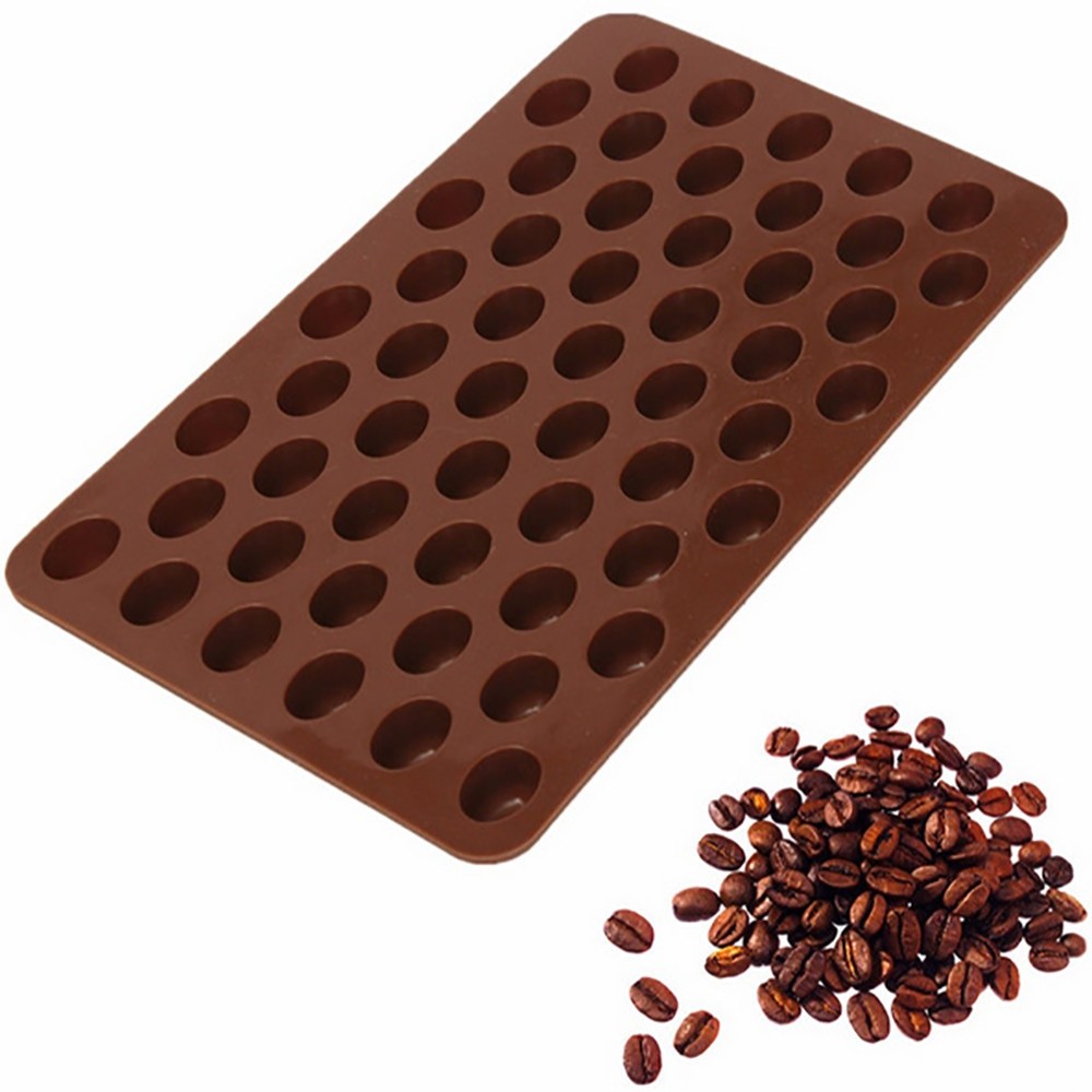 фото Силиконовая форма для шоколада, желе и карамели кофейные зёрна ripoma 55 ячеек