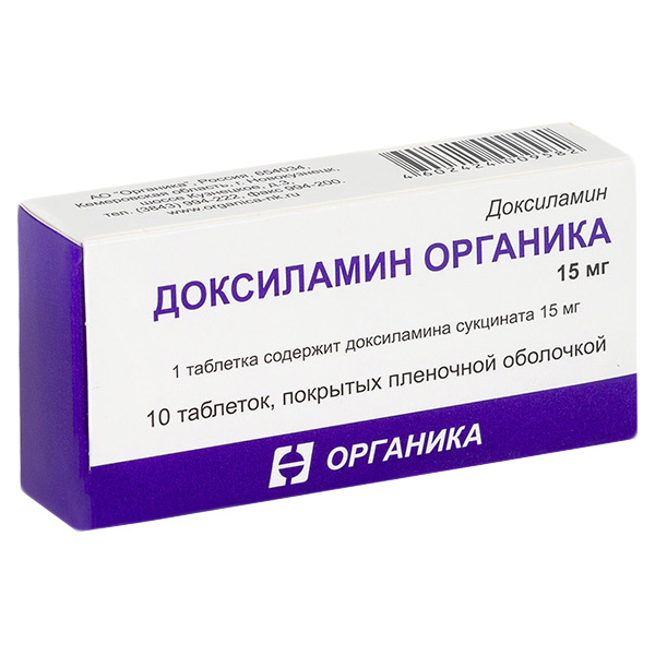 

Доксиламин таблетки 15 мг 10 шт., Доксиламин