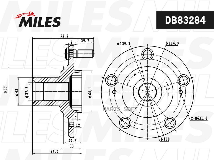 

MILES Ступица колеса HONDA CIVIC 06-12 пер. 1шт