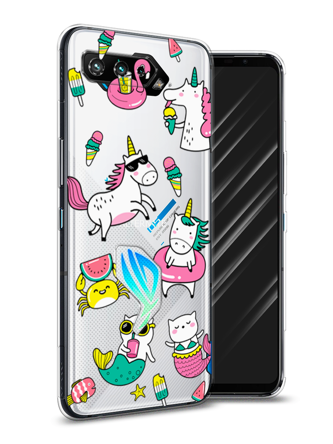 

Чехол Awog на Asus ROG Phone 5 "На отдыхе", Белый;голубой;розовый, 44250-2