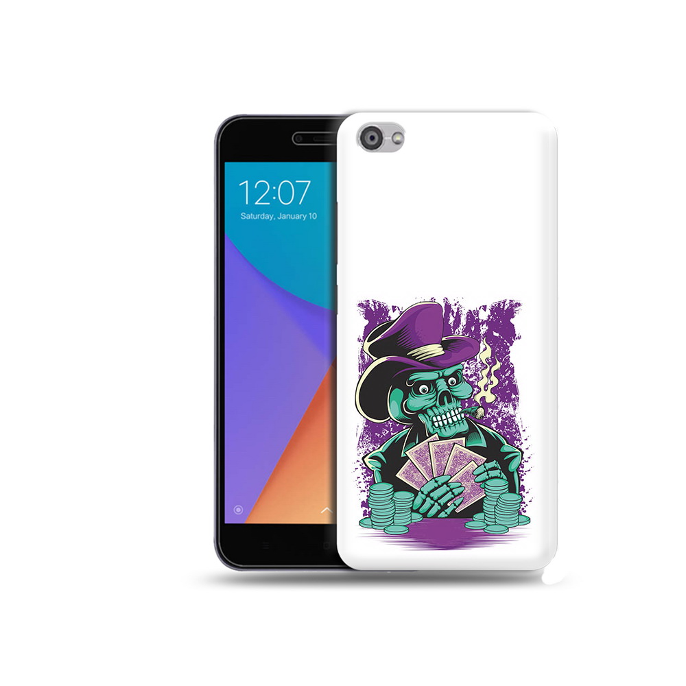

Чехол MyPads Tocco для Xiaomi Redmi Note 5A зеленый череп с картами (PT75665.324.361), Прозрачный, Tocco