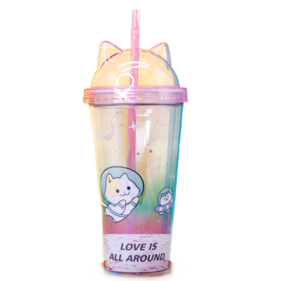 

Тамблер Cat astronaut розовый 400 ml