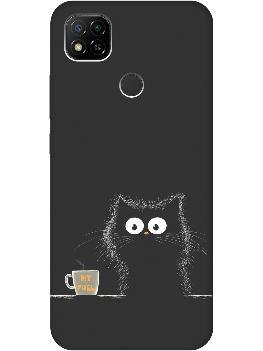 

Силиконовый чехол на Xiaomi Redmi 10A/9C с принтом "Котик и кофе" матовый черный, Черный;белый;коричневый, 723311712