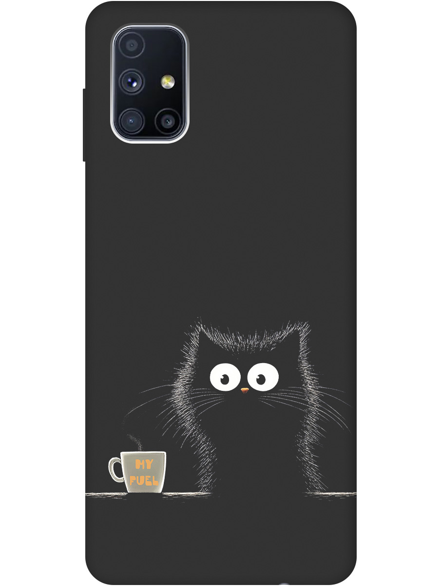 

Силиконовый чехол на Samsung Galaxy M51 с принтом "Котик и кофе" матовый черный, Черный;белый;коричневый, 723412512