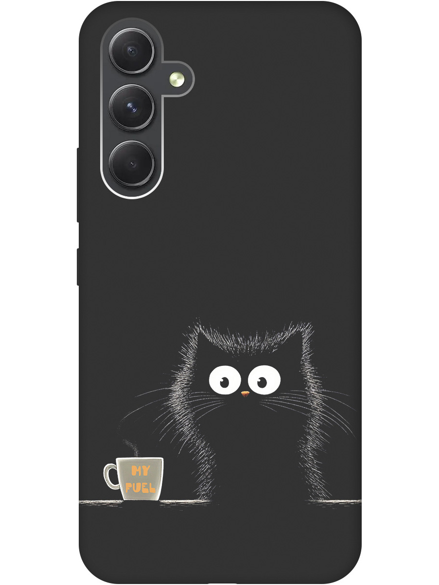 

Силиконовый чехол на Samsung Galaxy A54 5G с принтом "Котик и кофе" матовый черный, Черный;белый;коричневый, 769297612