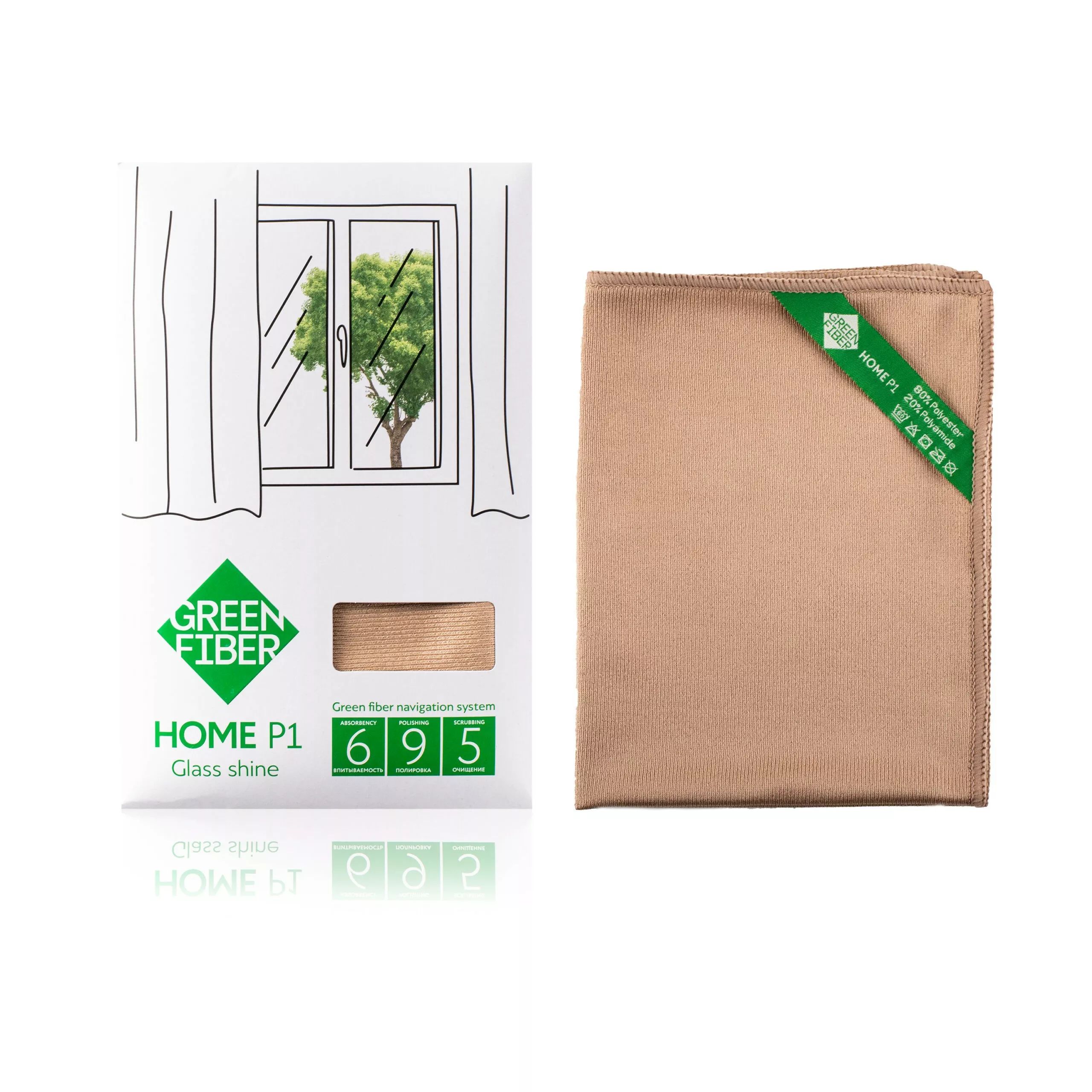 

Файбер GREENWAY Home P1, для стекла, бежевый