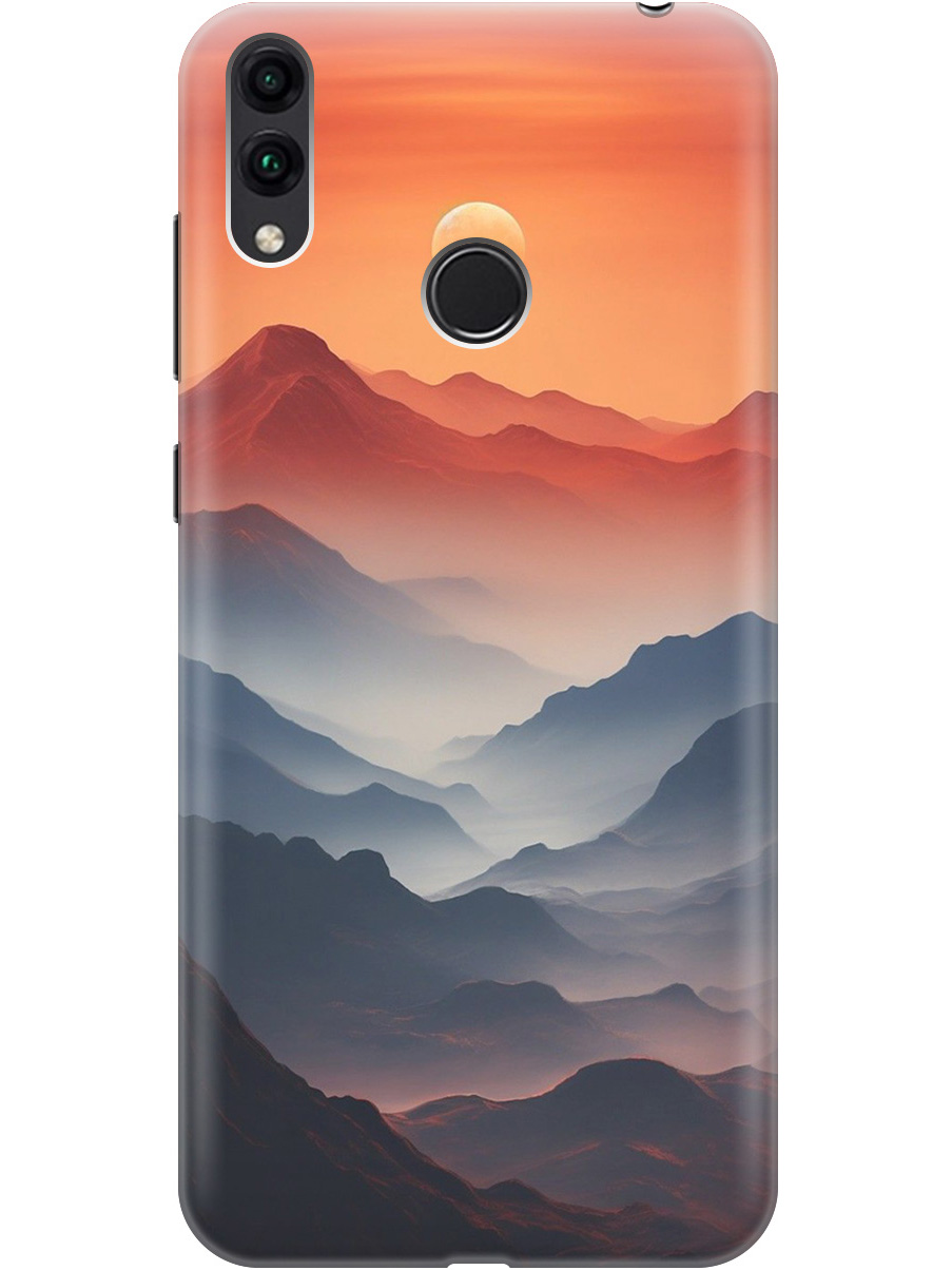 

Силиконовый чехол на Honor 8C с принтом "Луна над горами", Прозрачный;оранжевый;черный, 719708810