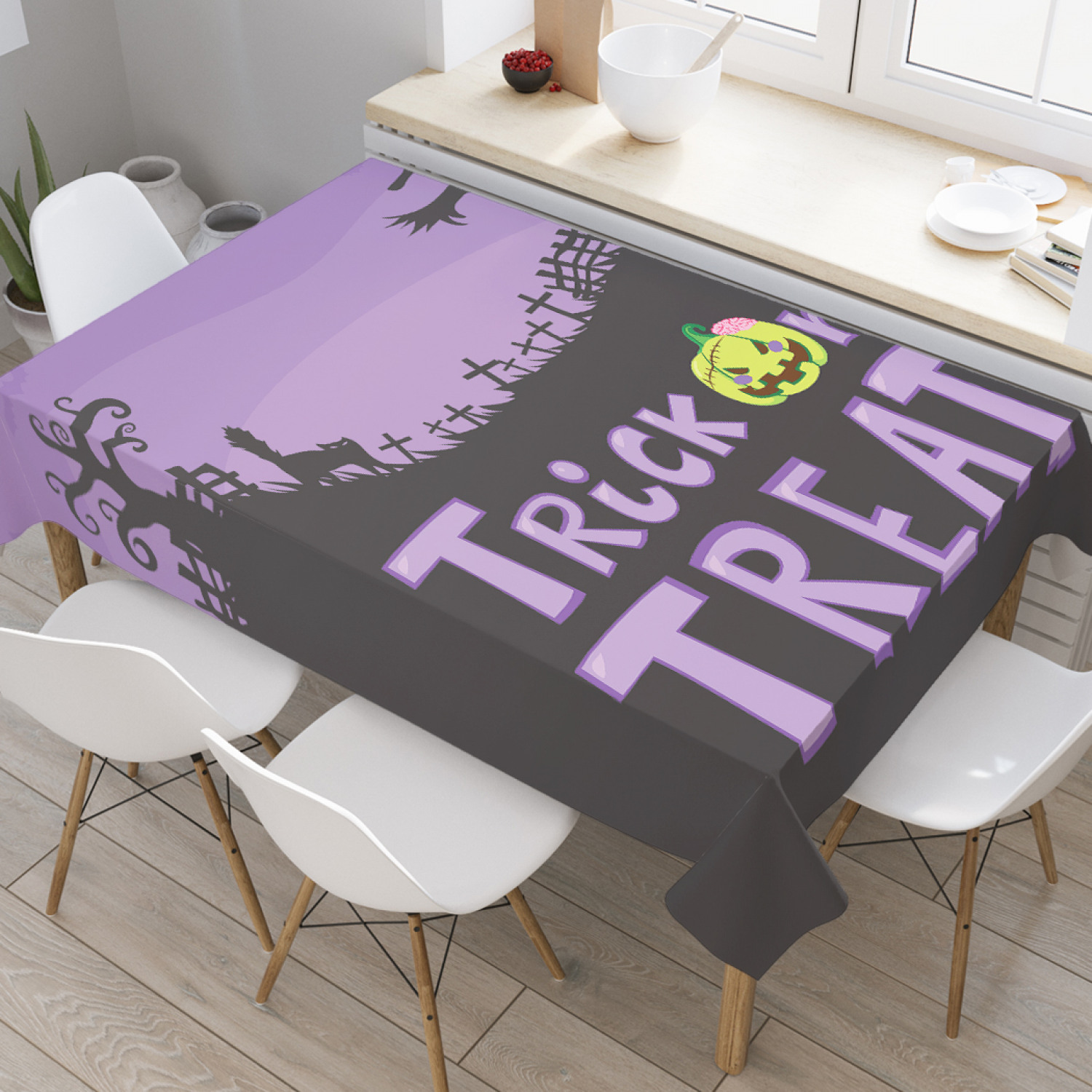 

Скатерть прямоугольная на кухонный стол JoyArty "Жизнь или кошелек" из оксфорда, 180x145см, Черный, Жизнь или кошелек